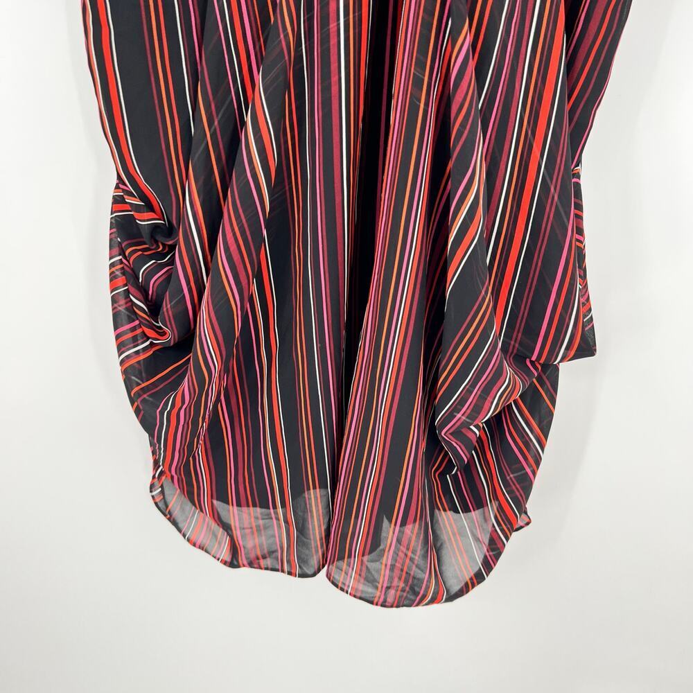 City Chic Amber Faux Wrap Dress Striped Batwing striped plus size small / 16 - Picture 5 of 9